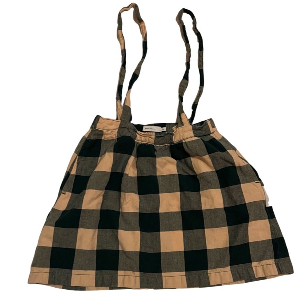 TinyCottons Organic Plaid Suspender Skirt